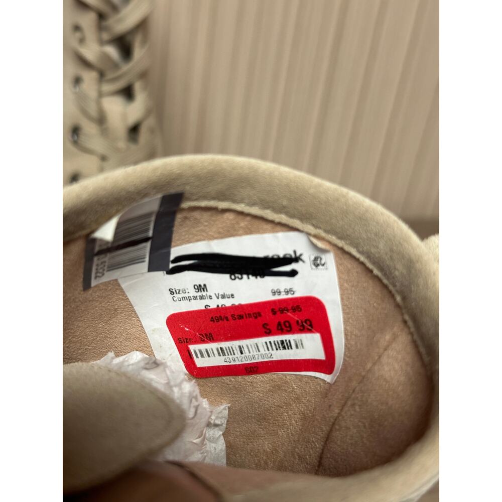 Nordstrom Nomoonie-Lea Tan Suede Lace-Up Ankle Boots Women’s Size 9M - Picture 8 of 9
